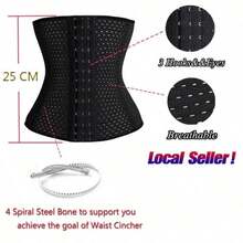 Breathable Hollow Design 3-Row Buckle Waist Trainer, Suitable For Sports And Shaping - Multicolor - View 3