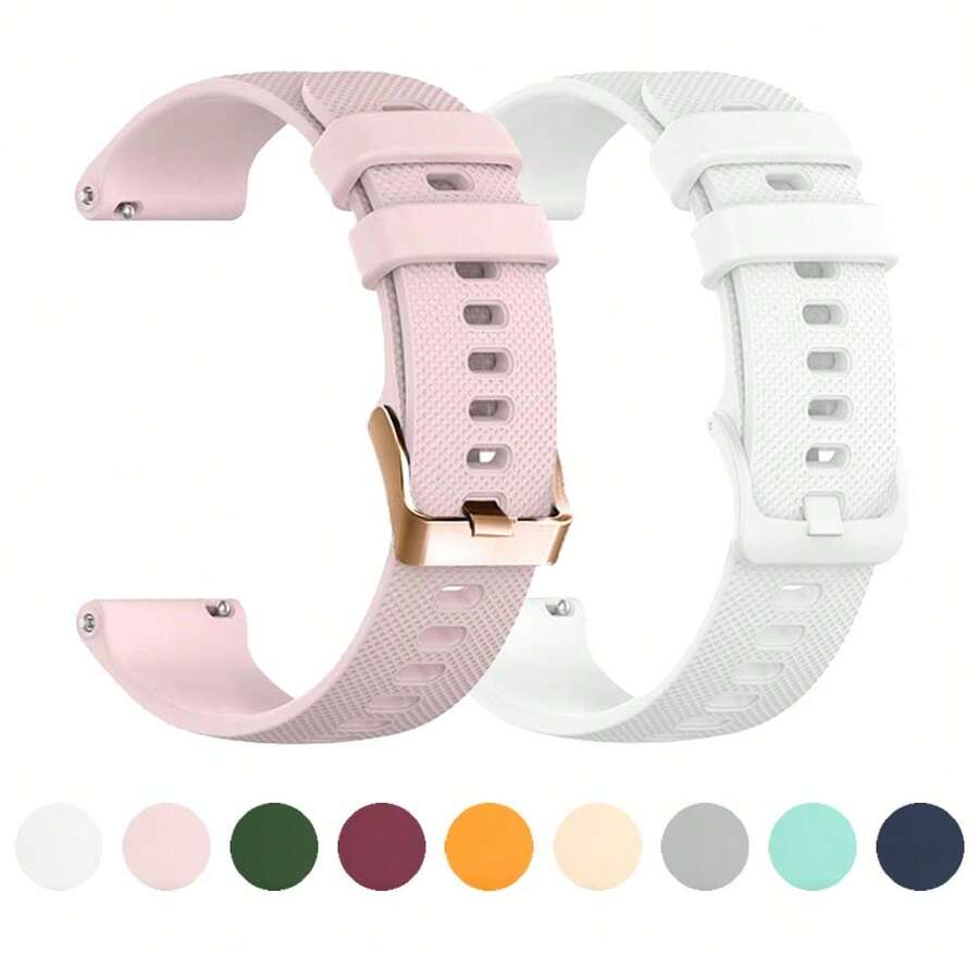 20毫米时尚硅胶腕带,适用于vivoactive 3/5、Venu 2 Plus/Sq 2/SQ、Forerunner 45/55/158/245/645、Galaxy Watch Active/Active 2/3/4/4 Classic/5/5 Pro/6/6 Classic、Gear S2/S2 Classic、Watch GT 2/3/3 Pro、GTS 4/4 Mini/3。采用精致的3D点状图案设计,搭配玫瑰金表扣。柔软舒适,透气性佳,是多功能智能手表的理想配件和礼品之选。 - 20mm - 查看 1
