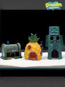SpongeBob SquarePants SquarePants 9/13/1 Set Pineapple House Aquarium Landscape Full Set, Figurine, Hidden House, Sponge Decor, Aquarium Decor - one-size - View 10