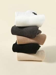 1/5/10 Pairs Disney Socks For Kids, Spring/Summer Classic Solid Color Series, Minimalist Fashion Mickey Mouse Ear/Mickey Mouse Pattern Decor, Skin-Friendly Soft Comfortable Breathable Casual Sports Socks, Suitable For Holiday Gifts/Back To School/Travel/Daily Matching/Leisure Sports, Random Color - Multicolor - View 4