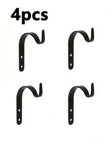 4/8pcs Black Sturdy Arched Multi-Purpose Iron Hooks, Rust-Resistant Plant Hangers, Suitable For Hanging Wind Chimes, Wall-Mounted Plant Racks, Large Outdoor Planters And Stands, Applicable For July 4th Decor, Gardening Tools, Outdoor Furniture, Outdoor Decor - Multicolor - View 14