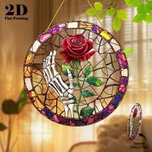 Tấm trang trí 2D - [Tấm trang trí 2D] 1 chiếc, một vật trang trí bắt sáng rực rỡ mang đậm không khí lễ hội Cinco de Mayo của Mexico, được làm từ tấm acrylic 2D, kích thước 8"x8", với kiểu dáng kính màu tròn. Đây là vật trang trí hoàn hảo cho nhà cửa và khu vườn, đồng thời là món quà lý tưởng cho bạn bè và gia đình. - B - Xem 3