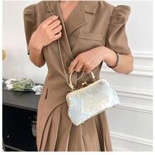 Simple Shoulder Bag Handbag Clutch Cheongsam Bag Crossbody Bag Multi-Purpose Chinese Style Women Bag Valentines - Sky Blue - View 6