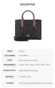 Túi xách đeo vai nữ Coach Maggie in họa tiết CY676IMXI8 - Sự kết hợp màu gỗ óc chó CY676IMXI8 - Xem 9