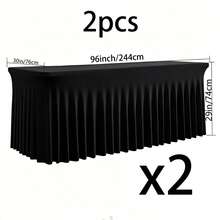 1 Stück weißes elastisches Tischtuch, geeignet für rechteckige Esstische, knitterresistente waschbare elastische Patio-Tischdecke, universelle elastische Tischdecke für Hochzeiten, Bankette, Partys, luxuriöse weißes elastisches Tischröckchen für Hotel-Bankette, Geburtstage, Meetings - Verschiedenfarbig - Übersicht 19