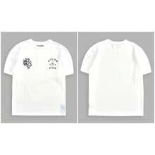 DARCSPORT American-Style  Retro T-Shirt For Couples, Men's Top, Pure Cotton Loose-Fit Round-Neck T-Shirt - White - View 10
