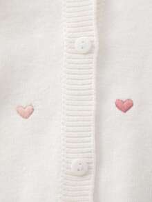 Baby Girl Knitted Floral Embroidery Cardigan - White - View 4