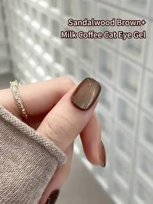 annies 2 pièces Vernis à ongles gel marron caramel effet œil de chat 10 ml Daren Maillard, ensemble semi-permanent populaire de rehaussement d'ongles effet œil de chat flash marron à décaper - Multicolore - Voir 4