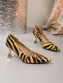 Nuevos tacones de mujer de punta fina, tacón medio, cómodos, sin fatiga, de moda y versátiles - Amarillo - Ver 5