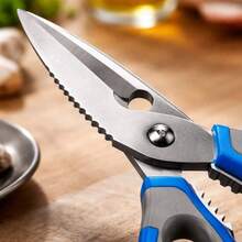Tesoura Para Cozinha Tezoura Multiuso Corta Frango Culinaria - Azul - Visão 3