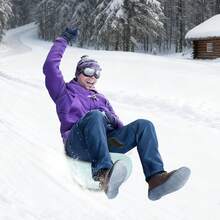 Blue Sledding Snowboard, Portable Snow Sled, Sled Snowboard With Handle - Default - View 2