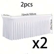 1 Stück weißes elastisches Tischtuch, geeignet für rechteckige Esstische, knitterresistente waschbare elastische Patio-Tischdecke, universelle elastische Tischdecke für Hochzeiten, Bankette, Partys, luxuriöse weißes elastisches Tischröckchen für Hotel-Bankette, Geburtstage, Meetings - Verschiedenfarbig - Übersicht 13