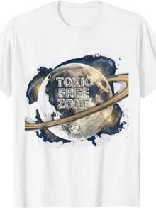 Camiseta con Diseño de Declaración Audaz Zona Libre deóxicos - Blanco - Ver 8