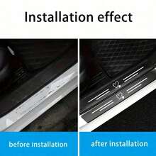 4pcs Carbon Fiber Heart-Shaped Door Sill Protector - Anti-Scratch, Anti-Collision, Easy Installation, Anti-Slip, Flexible Installation, Protect Door Edge, Suitable For All Models, Durable Black Door Sill Strips, Fashionable Auto Accessory - A - View 5