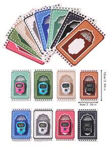 8 pièces/paquet Cartes décoratives, décorations, minuterie, cartes de vœux, papiers décoratifs pour bonbons pour la fête d'Aïd al-Adha, Aïd Moubarak - Voir 6