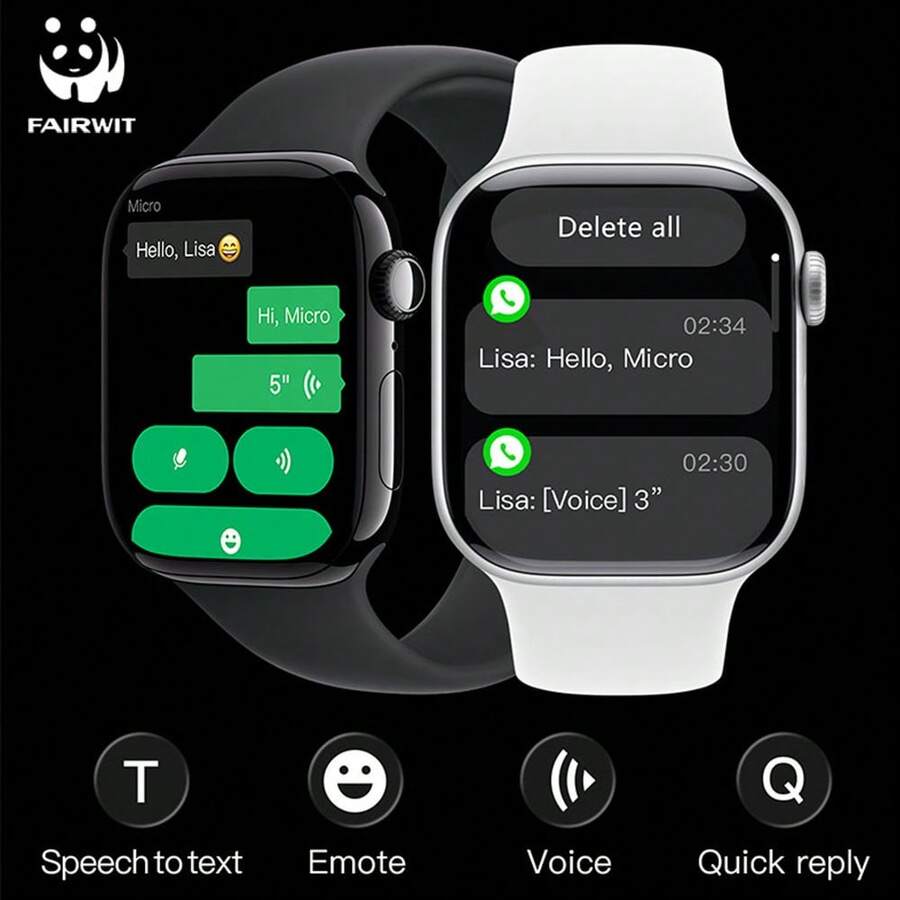 PANDA Reloj inteligente W11 MINI, unisex, resistente al agua IP68, conexión Bluetooth al teléfono, llamadas Bluetooth, cámara remota, notificaciones, acceso NFC, monitoreo del sueño, múltiples modos deportivos, reloj digital con IA - Ver 1