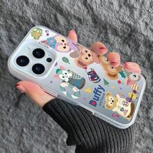 Une coque de téléphone argentée en TPU ornée d'un lapin Disney Zootopia, dans un style de dessin animé anime simple et mignon, compatible avec les séries iPhone 17/17 Pro/17 Pro Max/17/16/15/14/13/12. - Blanc argenté coloré - Voir 6