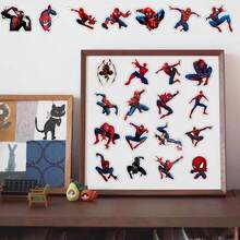 1set/50pcs Spider Man Marvel Vinyl Sticker Pack, Superhero Stickers, Waterproof And Detachable, Perfect For Laptops, Skateboards, Luggage, And Water Bottles, Perfect For Marvel Fans And Street Apparel Enthusiasts - Multicolor - View 4