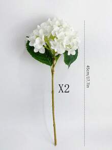 1支/2支/4支人造绣球花束，DIY生日派对装饰，婚礼花篮，新娘捧花，家居装饰，餐厅，卧室，窗台，花瓶装饰，情人节，新年装饰，户外花园，情人节礼物，毕业礼物 - 白色 - 查看 11