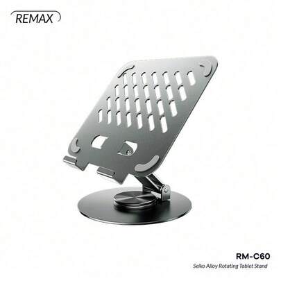 Giá đỡ máy tính bảng xoay REMAX RM-C60 bằng hợp kim chính xác, có cấu trúc bền chắc, hỗ trợ xoay 360° và thiết kế kim loại thời trang, lý tưởng cho việc xem rảnh tay, gọi video, học tập, làm việc và giải trí tại nhà hoặc khi di chuyển.