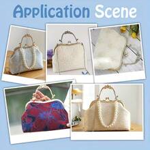 1Set Embossed Purse Frame + 100cm Crossbody Strap, Metal Kiss Lock,DIY Handbag Hardware Kit For Bag Making - Multicolor - View 9
