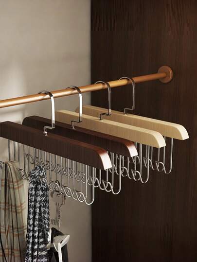 3/1 Pc Multi-Hook Wooden Clothes Storage Hanger, 360° Universal Rotation Flexible Design, Lightweight Space Saving Household Organizer, Widely Used For Underwear, Shirts, Vests, Hats And Daily Accessories, Neat Bedroom Arrangement, Holiday Present For Teacher's Day, Valentine's Day And Family Gatherings