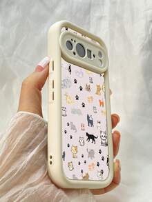 NR43 庭の花の中の猫たち,対応するPixel 10 9 8 Pro 9A 8A ケース、対応するiPhone17 16 15 14 13 12 11 Pro Max 7 8 16 15 14 Plus 16e 17e 17 Air ケース、フルカメラ保護ソフト TPU ケース、キャンディカラーエンジェルアイラダーマットシリコン肌に優しいタッチフォンケースカバー（女性＆女の子向け） - ホワイト - チェックする 3