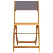 vidaXL Ensemble De Bistro 3 Pcs Anthracite Tissu Et Bois Massif - A - View 4