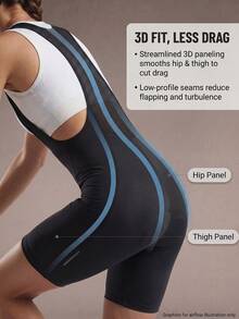 Qualicos Women's Cycling Bib Shorts With 4D High Density Foam Padding, Long Cycling Bib Shorts, Breathable And Comfortable Black - Black - View 3