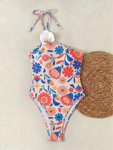 2026 modischer, sexy, eleganter Einteiler-Badeanzug mit 3D-Blumendekor, bequemes lässiges Sommeroutfit für den Urlaub - Verschiedenfarbig - Übersicht 2