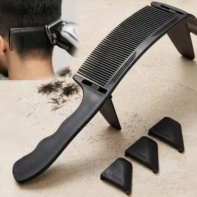 The New Professional Barber Hair Curl Positioning Comb, Adjustable S-Curve Design Hair Clipper, Hairdressing Tool For Barbers. Men's Comb, Level Ruler, Comb, Vintage Oil-Head Hair Comb, Hair Clip Level Gauge, Professional Hair-Cutting Comb, Gradient Comb, Quick And Convenient Trimming, DIY Hairstyle Cutting