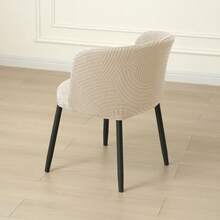 1/2 piezas Funda de silla de bar de unicolor con diseño de semicírculo nórdico jacquard, cobertura completa, funda protectora, adecuada para decoración de bar de café y hogar - Beis - Ver 5