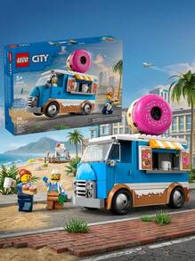 LEGO 城市甜甜圈餐车 60452 – 可拼搭的甜甜圈招牌餐车，内含迷你人仔，创意游戏，热门礼物，适合 5 岁及以上儿童，音乐/婚礼季礼物 - 彩色 - 查看 1