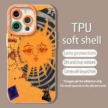 Collage estético de tarot con sol y luna naranjas.funda de teléfono Fundas compatibles con ,Apple,VIVO,OPPO,,, y Honor.Fabricadas en silicona TPU,ofrecen protección contra golpes y caídas. - Blanco - Ver 5