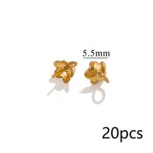 20 chiếc nắp chụp hạt bằng thép không gỉ 304, mạ vàng, kiểu dáng hỗn hợp hoa/lá/tròn, phụ kiện làm trang sức DIY cho việc gắn ngọc trai và hạt. - mũ hạt - Xem 11