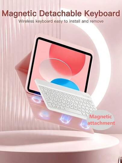 TenYide Multi-Angle Stand Book-Style Tablet Protective Case, Keyboard Folio, Ultra-Thin Bluetooth Keyboard + Tablet Protective Case Stand, Anti-Fall/Shock/Dust/Fingerprint, Suitable For Samsung Galaxy/ Mate / Honor Pad / Pad / / / Xiaoxin Tab Series Models / IdeaTab Series Models