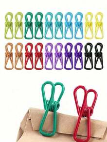 10pcs/Set PVC Coated Steel Practical Clips For Sealing Food Packaging, Chip Bags, Clothes And Paper - Random Colors, Versatile Kitchen And Home Organizer Tools For Fresh Seals And Resealing, Metal Clips With Smooth Edges, Easy Grip, Reusable And Lightweight, Perfect For Food Storage, Snack Bags, Mail, Craft Projects And Office Use - Multicolor - View 1