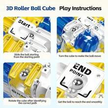 3D Rolling Ball Maze Cube, 2026 New Large Labyrinth 3D Puzzle Maze Cube, Engaging Brain Teaser Toy For Stress Relief, Improve Logical Thinking(Orange) - 橘色 - 查看 6