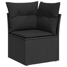 vidaXL Salon de jardin 6 pcs avec coussins noir résine tressée - A - Voir 4