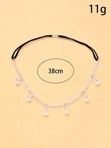Vintage Star Pearl Thigh Chain For Women, Elegant Rhinestone Leg Chain, Fashion Body Jewelry For Summer Beach Party - STL3896 Silver - View 4