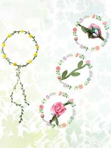 5朵/1个波西米亚风花环，精致花卉头饰，适合女性佩戴。是婚礼、生日、节日、度假和拍照的理想之选。也可作为婚礼装饰。轻盈设计，手工制作，人造花，可作为装饰头饰和优雅的新娘配饰。 - K - 查看 7