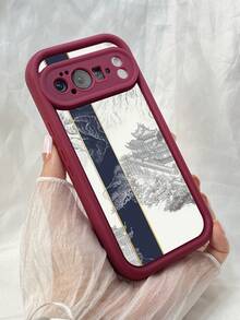 NR30 ブラウン美的絵画,対応するPixel 10 9 8 Pro 9A 8A ケース、対応するiPhone17 16 15 14 13 12 11 Pro Max 7 8 16 15 14 Plus 16e 17e 17 Air ケース、フルカメラ保護ソフト TPU ケース、キャンディカラーエンジェルアイラダーマットシリコン肌に優しいタッチフォンケースカバー（女性＆女の子向け） - バーガンディ - チェックする 7