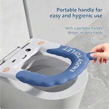 Cubierta impermeable para asiento de inodoro diseñada para uso en el baño, que ofrece una alfombrilla suave y protectora para el inodoro y un accesorio para la tapa del inodoro, perfecto para la decoración del hogar, ayudando a mantener el asiento limpio y cómodo mientras agrega un toque práctico a los artículos esenciales del baño diario - Multicolor-2 - Ver 4