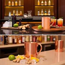 CINEYO Bộ 1/2/4 ly Moscow Mule (dung tích 16oz), ly đồng trơn | Ly đồng nguyên chất, ly nước, ly đồng đánh bóng, ly uống. Thích hợp cho Moscow Mule, cà phê đá, cocktail, đồ uống lạnh, với lợi ích sức khỏe theo phương pháp Ayurveda. - đồng - Xem 7