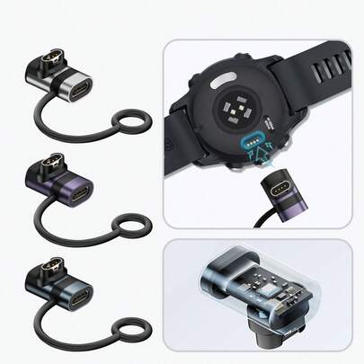 Conector de carga Tipo C Adaptador portátil para Fenix 7 7S 7X 6 6S 6X 5 5S 5X Venu 2 2S Cargador de reloj inteligente Convertidor