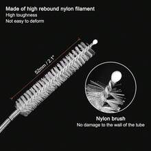 Multipurpose Flexible Pipe Cleaning Brush, Stainless Steel AC Drain Line Cleaner, Ideal For Refrigerator, Car, Straws & Hose Cleaning - 118.1 英寸 - 查看 3