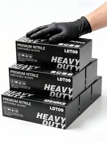 100/50-Piece Pack Of Black Disposable Nitrile Gloves. Suitable For Painting, Crafts, Cleaning, Beauty Treatments, And Nail Art. An Essential Item For Household Cleaning, Kitchens, Tattoo Parlors, Hair Coloring Salons, And Other Cleaning Needs. (Packaging Not Included) - Multicolor - View 2
