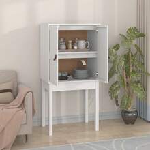 vidaXL Buffet haut Blanc 60x40x120 cm Bois massif de pin - Multicolore - Voir 2