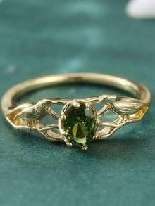 Nhẫn hình chim cổ điển thủ công, đính đá Cubic Zirconia tổng hợp, trang sức thanh lịch dành cho nữ, phù hợp cho sử dụng hàng ngày, dự tiệc và các dịp lễ hội, món quà hoàn hảo dành cho phái nữ. - Hai màu - Xem 12
