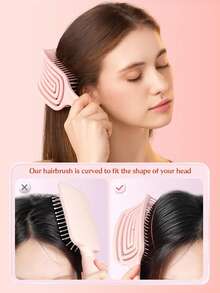 2 Packs Detangling Hair Brush For Wet & Dry Hair, Curved Vent Hair Detangler Brush For Women, Men - Does Not Pull, Removes Tangles, Curly Straight & Thick Hair Care Accessories - Square - View 4